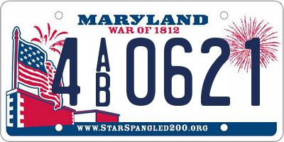 MD license plate 4AB0621