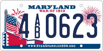 MD license plate 4AB0623