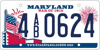MD license plate 4AB0624