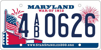MD license plate 4AB0626