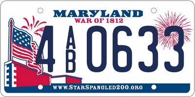 MD license plate 4AB0633