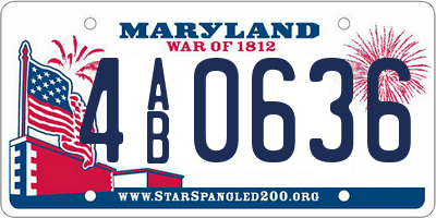 MD license plate 4AB0636