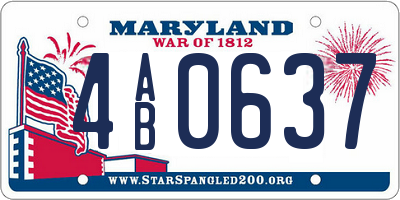 MD license plate 4AB0637