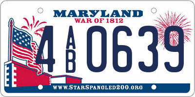 MD license plate 4AB0639