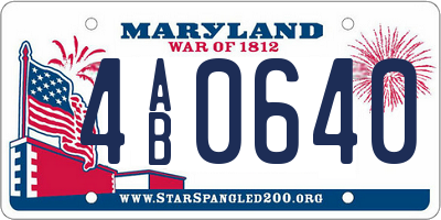 MD license plate 4AB0640