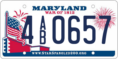 MD license plate 4AB0657