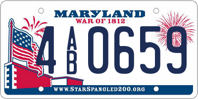 MD license plate 4AB0659