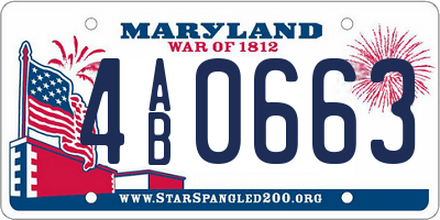 MD license plate 4AB0663