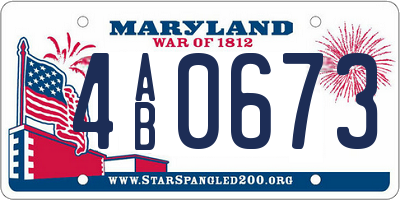 MD license plate 4AB0673