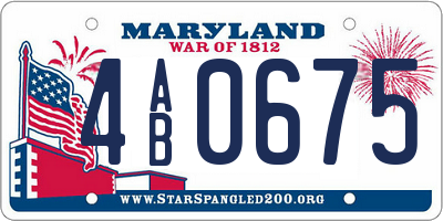 MD license plate 4AB0675