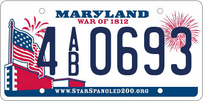MD license plate 4AB0693