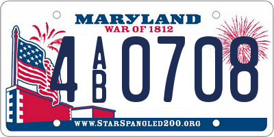 MD license plate 4AB0708