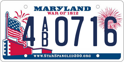 MD license plate 4AB0716