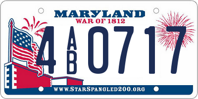 MD license plate 4AB0717
