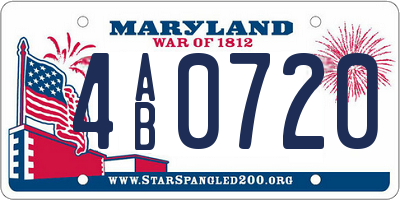 MD license plate 4AB0720