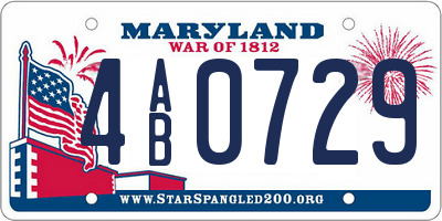 MD license plate 4AB0729