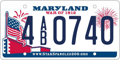 MD license plate 4AB0740