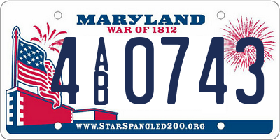 MD license plate 4AB0743
