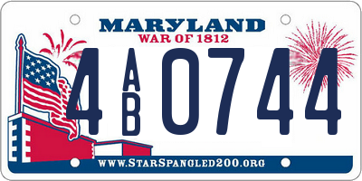 MD license plate 4AB0744