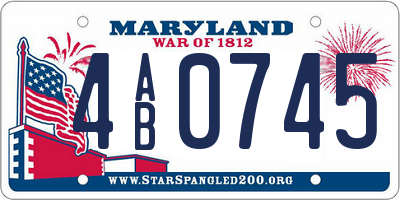 MD license plate 4AB0745