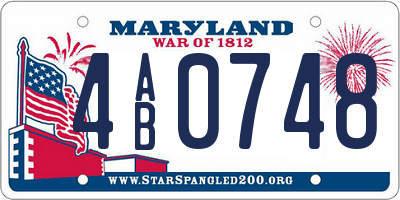 MD license plate 4AB0748