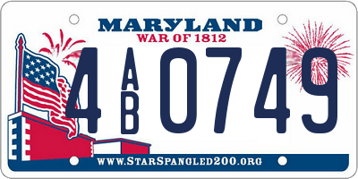 MD license plate 4AB0749