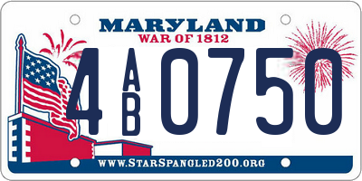 MD license plate 4AB0750