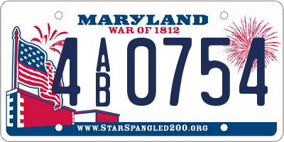 MD license plate 4AB0754