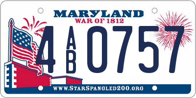 MD license plate 4AB0757