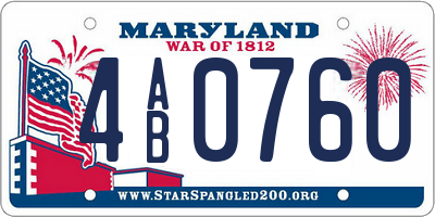 MD license plate 4AB0760