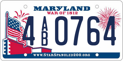 MD license plate 4AB0764