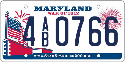 MD license plate 4AB0766