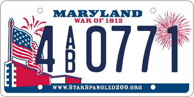 MD license plate 4AB0771