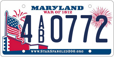 MD license plate 4AB0772