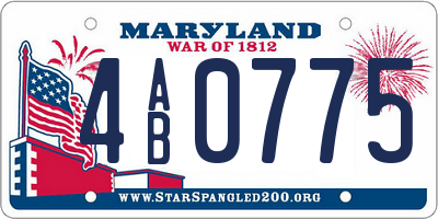 MD license plate 4AB0775
