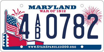 MD license plate 4AB0782