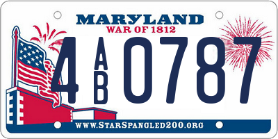 MD license plate 4AB0787