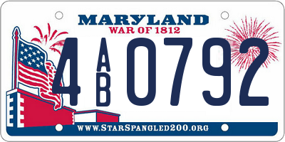 MD license plate 4AB0792