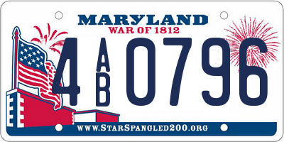 MD license plate 4AB0796