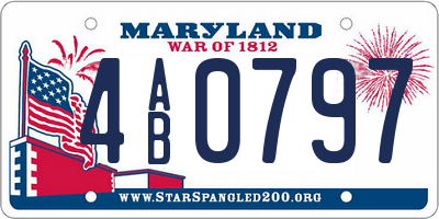 MD license plate 4AB0797