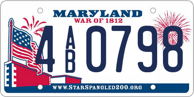 MD license plate 4AB0798