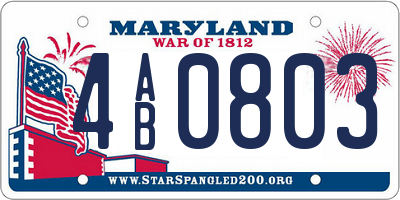 MD license plate 4AB0803
