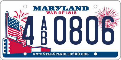 MD license plate 4AB0806