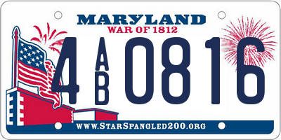 MD license plate 4AB0816