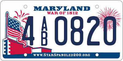 MD license plate 4AB0820