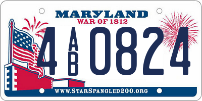 MD license plate 4AB0824