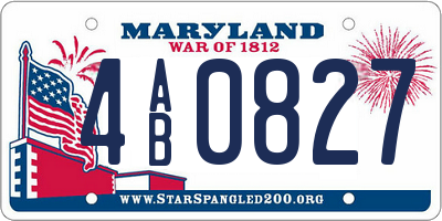 MD license plate 4AB0827