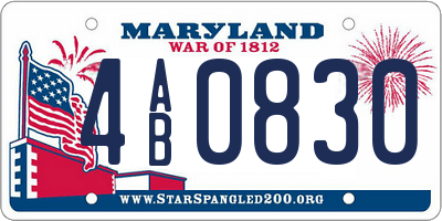 MD license plate 4AB0830