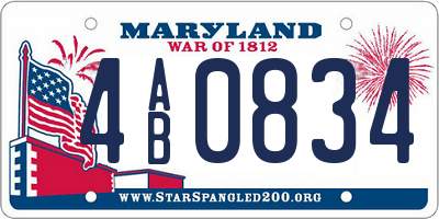 MD license plate 4AB0834