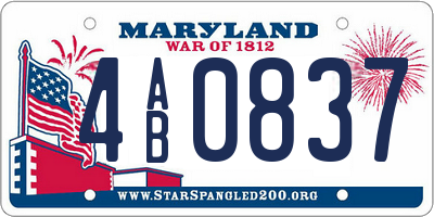 MD license plate 4AB0837